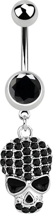 Immagine prodotto Star Piercing Banana in argento con ciondolo a forma di teschio nero (senza ottone, Acciaio chirurgico 316L)