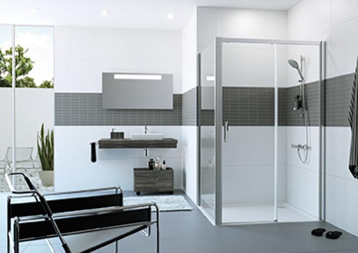 Actual product image Hüppe Classics 2 EasyEntry 4-corner side panel for sliding door, width:100cm, height:200cm, fixing (100 cm, 200 cm)