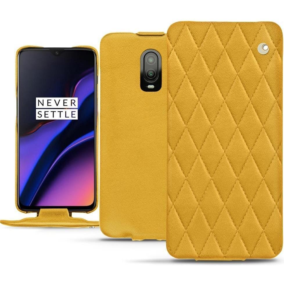 Noreve Lederschutzhülle vertikal (OnePlus 6T), Smartphone Hülle, Orange
