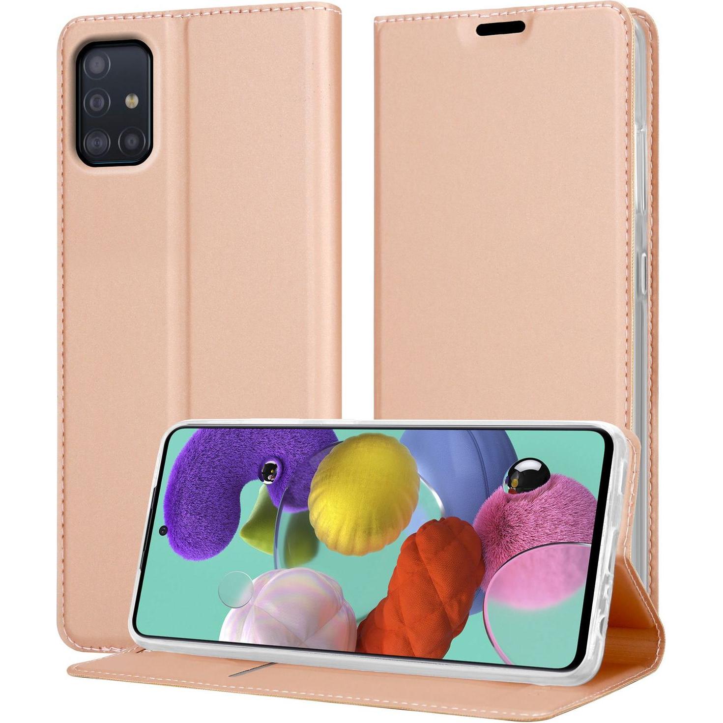 Cadorabo Classy Book Hülle für Samsung Galaxy A51 5G (Samsung Galaxy A51 5G), Smartphone Hülle, Rosa