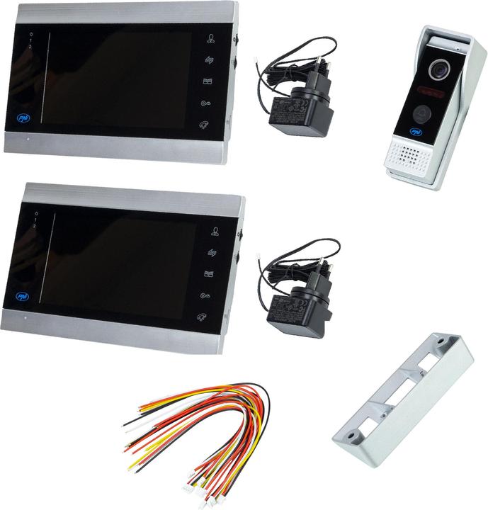 PNI Intelligent video intercom system SafeHome PT720MW with 2 monitors, WLAN, HD, P2P, indoor monit