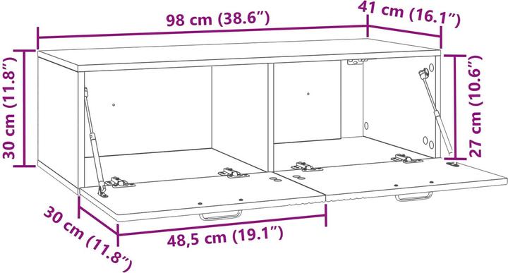 Produktbild vidaXL Wandaufbewahrung (41 x 30 x 30 cm)