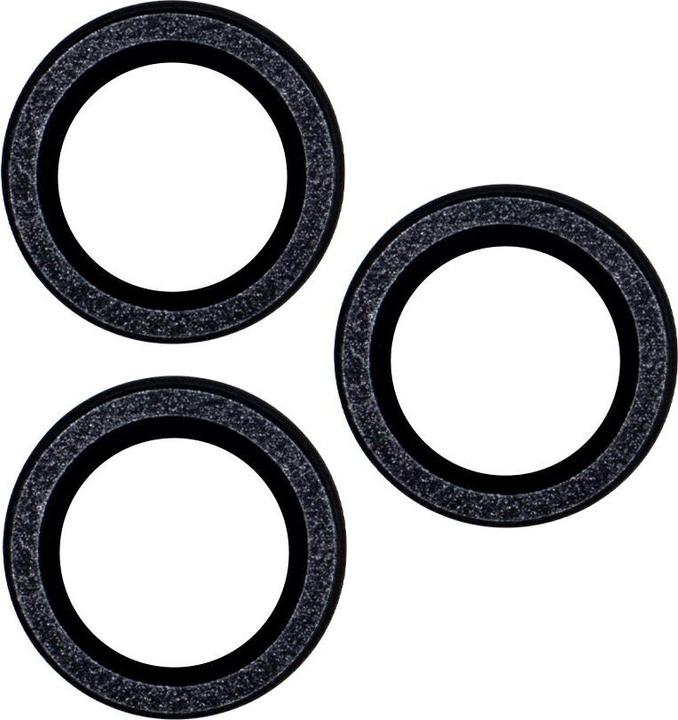 Actual product image OEM Set of lens glasses for iPhone 13 Pro 6,1" black glitter (3 pcs)