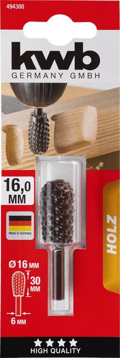 Actual product image kwb 494300 Profile rasp, woodworking, pear, 16 x 30 mm 1 pc. (163 mm)