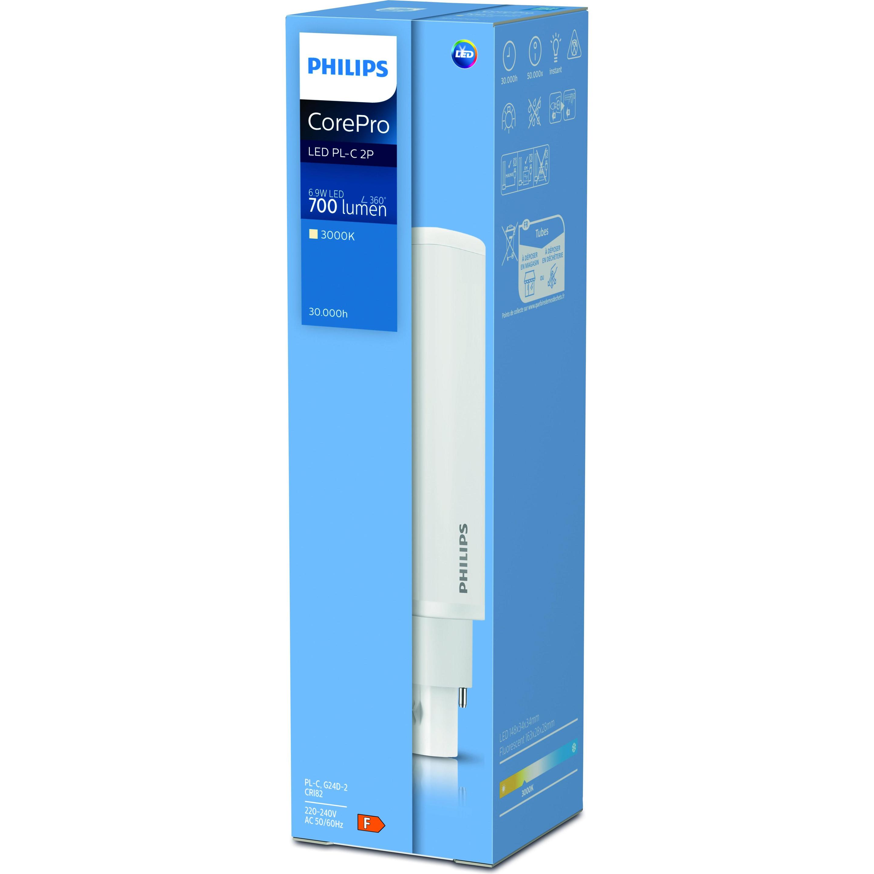 Philips, Leuchtmittel, PLC/T - EM/Mains (G24d-2, 6.90 W, 700 lm, 10 x, F)