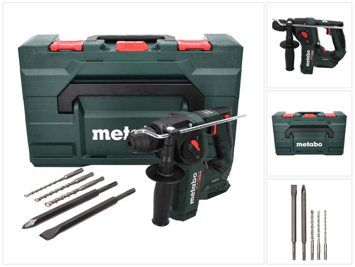 Actual product image Metabo BH 18 LTX BL 16 cordless hammer drill 18 V 1.3 J SDS plus Brushless + 5-piece drill and chisel set
