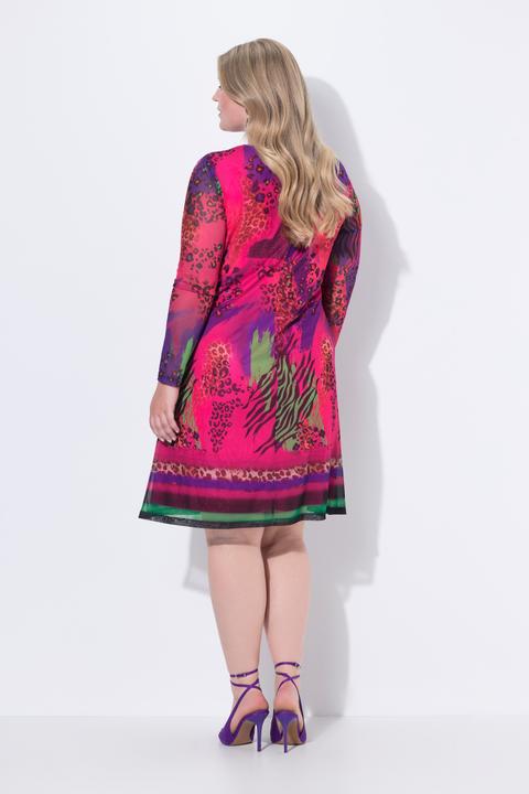 Produktbild Miamoda Meshkleid, A-Linie, Mesh Animalprint, Jersey-Unterkleid (42)
