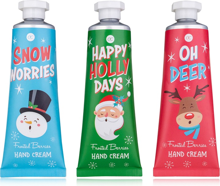 Actual product image Accentra Hand & Nail Cream SANTA & CO in tube, 60ml, 3 designs assorted, fragrance: Frosted Berries, colour:
