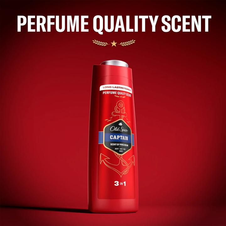 Produktbild Old Spice 3 In 1 Captain - Duschgel + Shampoo (400 ml)