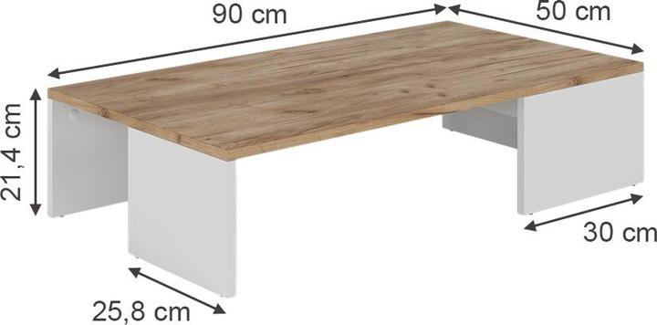 Actual product image Vicco Couchtisch Hardi, Weiss/Goldkraft Eiche, 90 x 21.4 cm