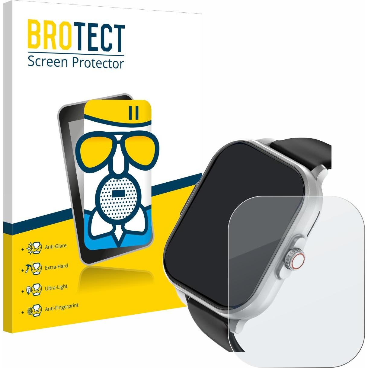 BROTECT Schutzglas Schutzfolie Displayschutz Display Schutz Glas Folie matt, Smartwatch Schutzfolie, Grau