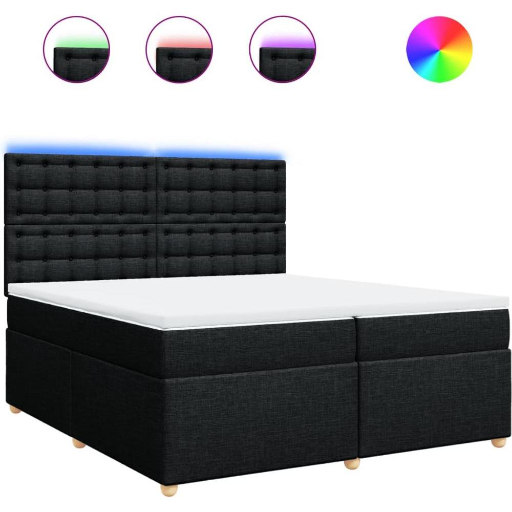 Thumbnail - VidaXL, Bett, Bo x springbett mit Matratze 200 x 200 cm Stoff (200 x 200 cm)