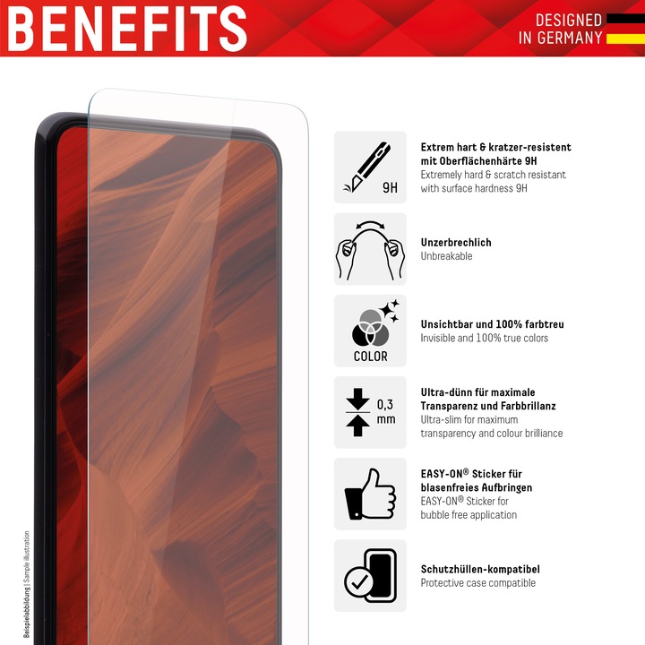 Actual product image Displex Smart Glass, Displayschutzfolie (1 Piece, Nokia X10, Nokia X20)