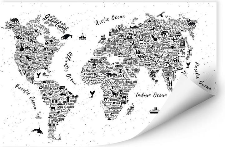Image du produit Trenddeko Carte du monde - Autour du monde (100 x 70 cm)