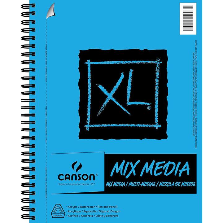 Image du produit Canson Bloc d'aquarelle MixMedia XL (A4, Blanc, Couverture souple)