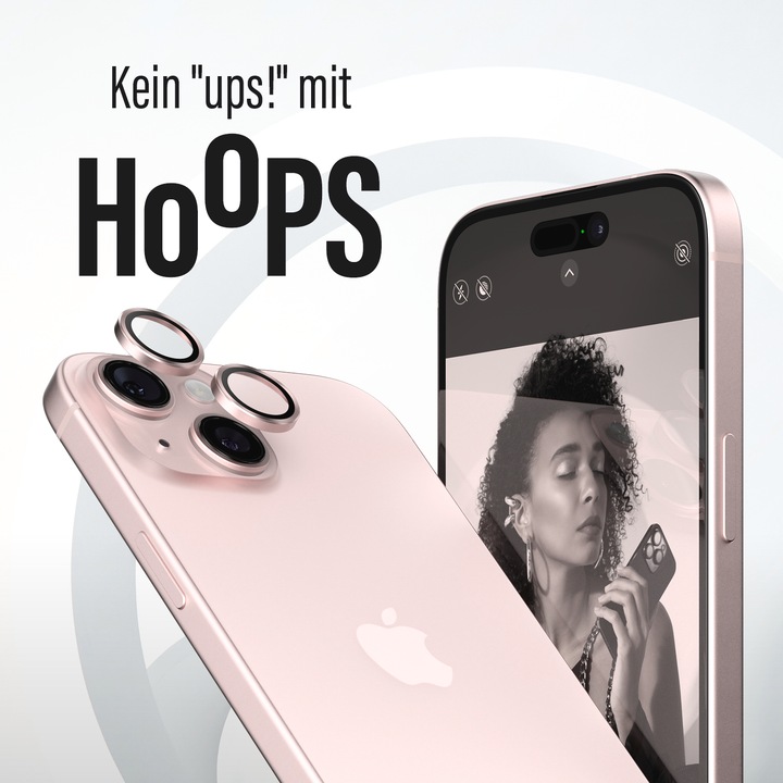 Produktbild PanzerGlass Hoops Camera Lens Protector (1 Stück, Apple iPhone 15, Apple iPhone 15 Plus)