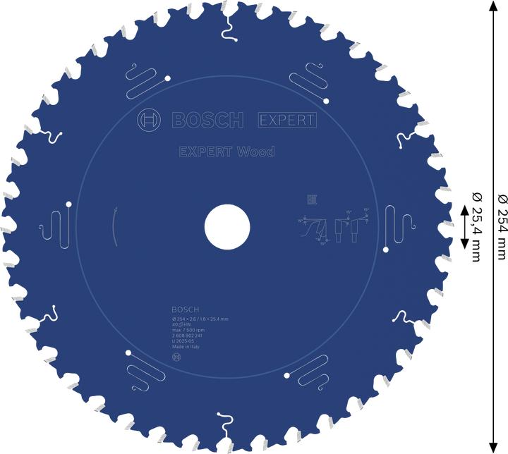 Actual product image Bosch Professional Zubehör EXPERT Wood Kreissägeblatt, 254x25,4 mm, T40