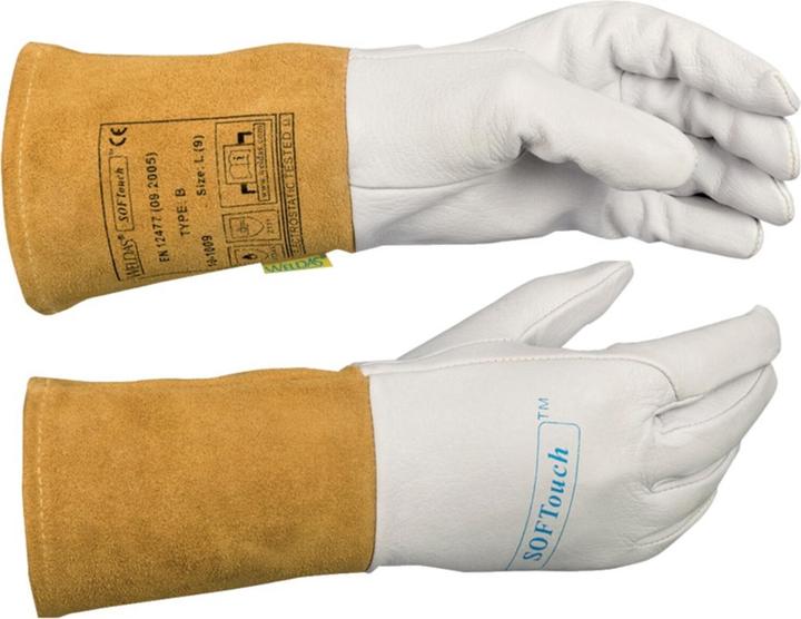 Produktbild Weldas Schweisserhandschuhe Grösse L (9) natur/orange EN 388, EN 12477, EN 1149-2 (9, L)