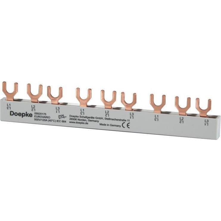Doepke Sammelschiene 3ph. EV-SG3.9.120 Gabelschuh 120A,9 TE EV-SG3.9.120, Passive Bauelemente, Grau