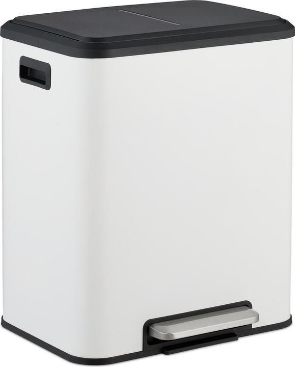 Relaxdays Mülleimer mit 2 Fächern 2 x 15 Liter (30 l)