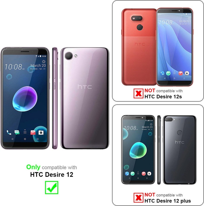 Produktbild Cadorabo Hard Cover Matt Metall Cover (HTC Desire 12)