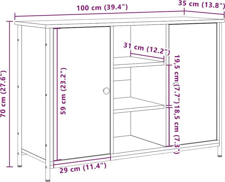 Immagine prodotto VidaXL Credenza (100 x 35 x 70 cm)