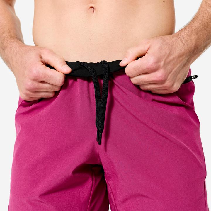 Produktbild Domyos Men's 2-in-1 Breathable Zipped Pocket Fitness Shorts - Purple (XXL)