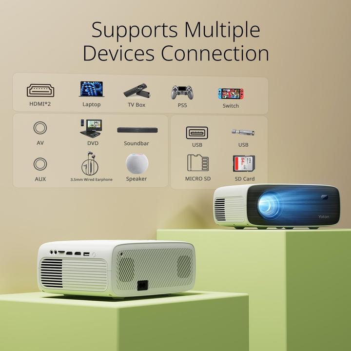 Actual product image Yoton Bluetooth Beamer Y6 (400 lm)