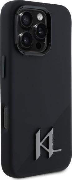 Produktbild Karl Lagerfeld KLHMP16LSCMKMPCK iPhone 16 Pro 6.3" czarny/black hardcase Silicone Shadow Metal Initi (Apple iPhone 16 Pro)