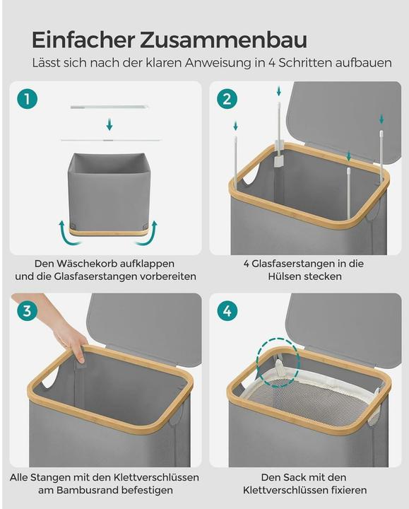 Actual product image Songmics Wäschekorb mit Deckel (90 l)