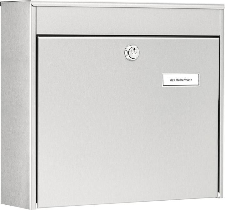 Actual product image Burg Wächter Stainless steel fence letterbox WxHxD 362x322x100 mm Borkum 3878 Stainless steel with flap Opening