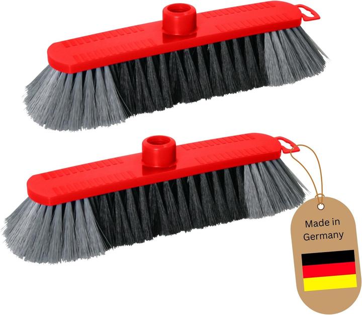 Produktbild Novaliv 2er Set Zimmerbesen 30 cm FEINE KUNSTBORSTEN Kehrbesen Rot Saalbesen - OHNE Stiel NUR Besenk (2 Stk.)