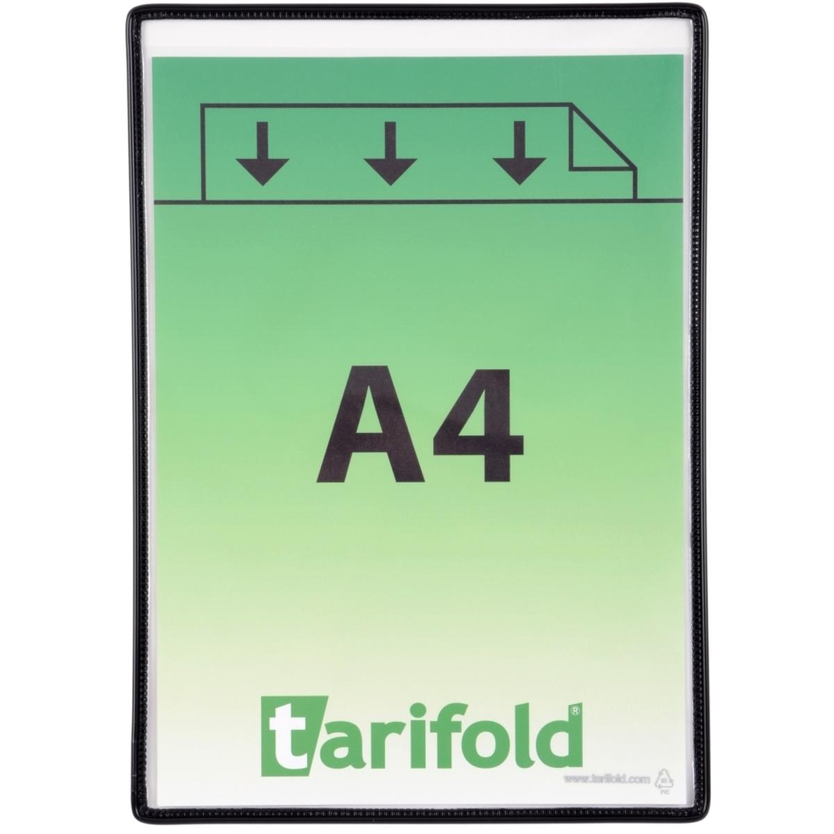 Tarifold, Informationsschild, Klarsichttafel standard A4 schwarz 5 Stück