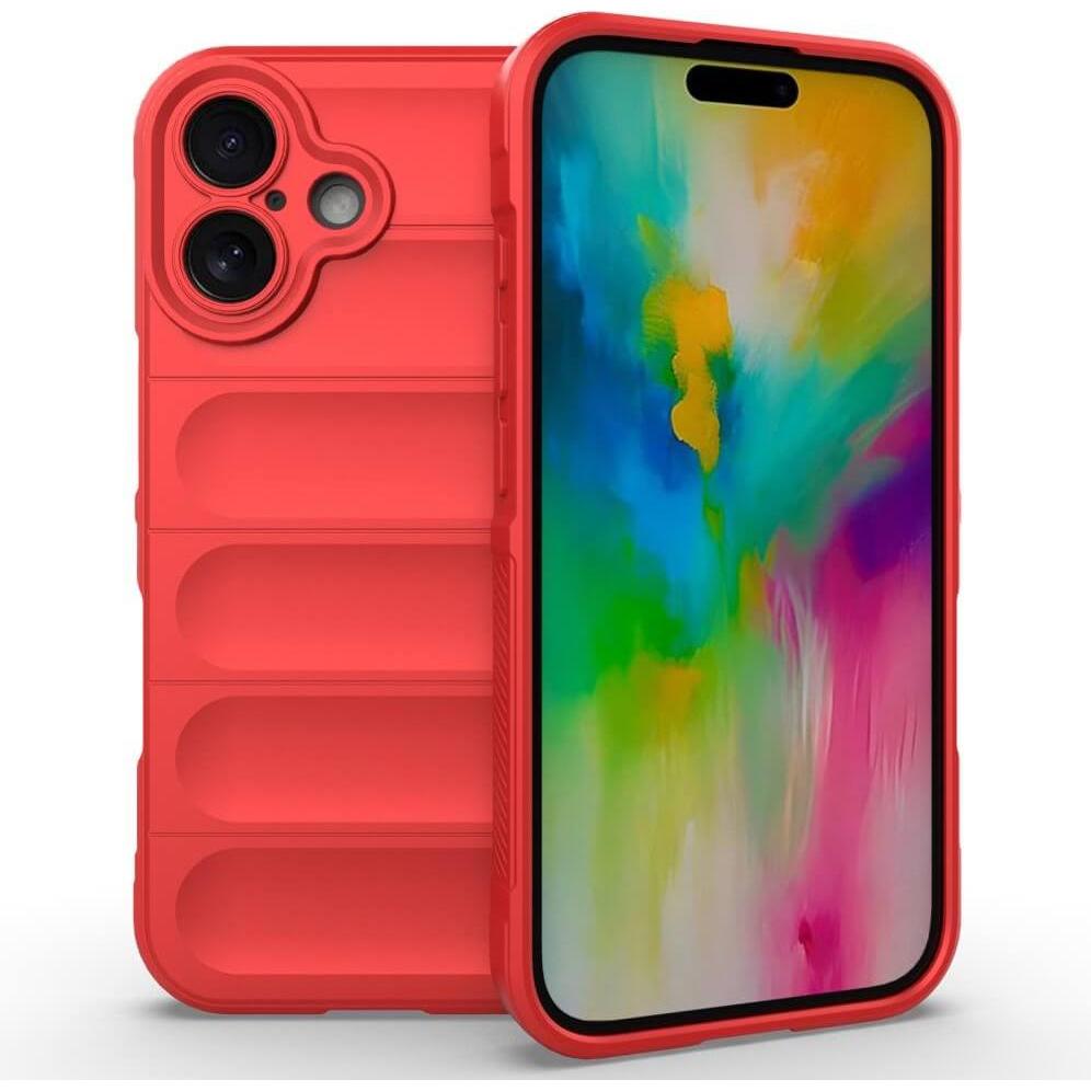 Cover-Discount iPhone 16 - Rugged Protective Hülle (Apple iPhone 16), Smartphone Hülle, Rot