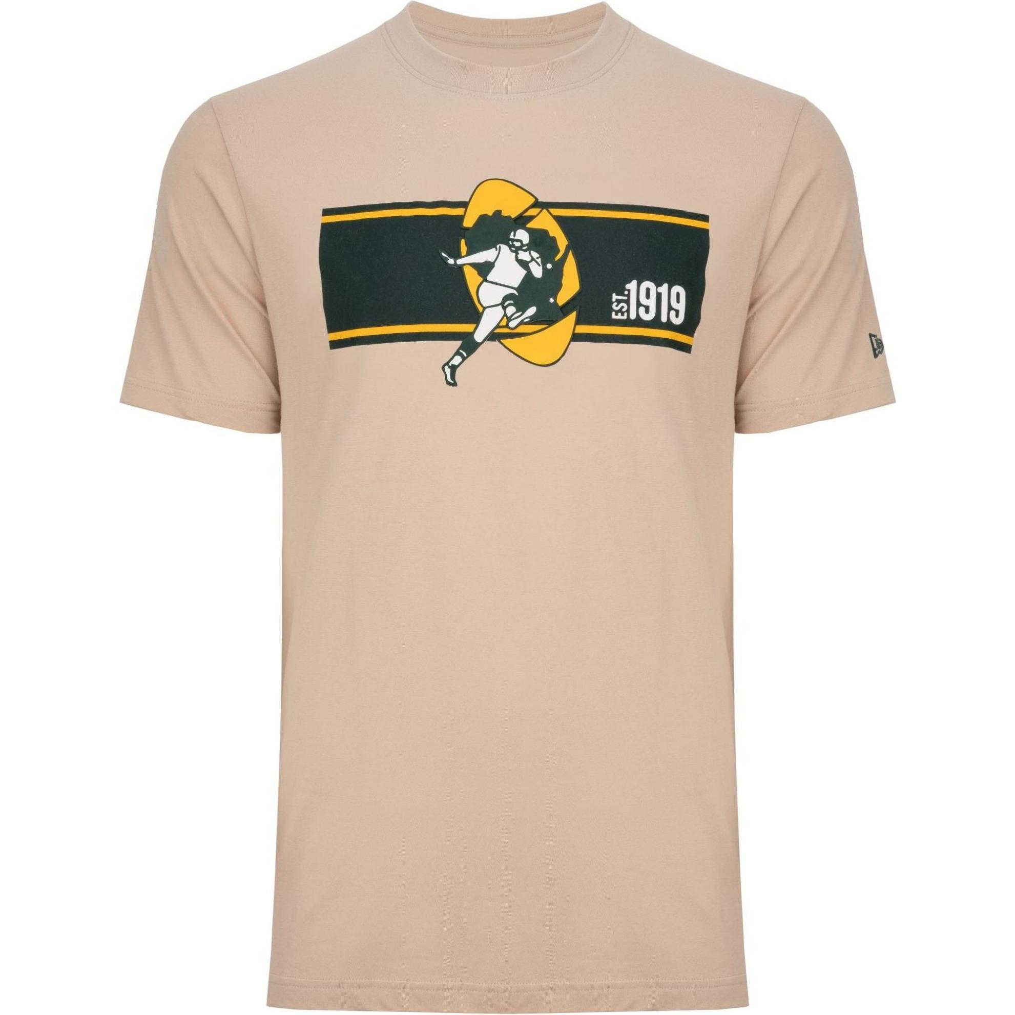 New Era, Herren, Shirt, Shirt - NFL SIDELINE Green Bay Packers stone - S, Beige, (S)