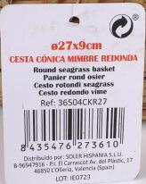 Immagine prodotto Privilege cesto di vimini rotondo conico 27x9 cm korne