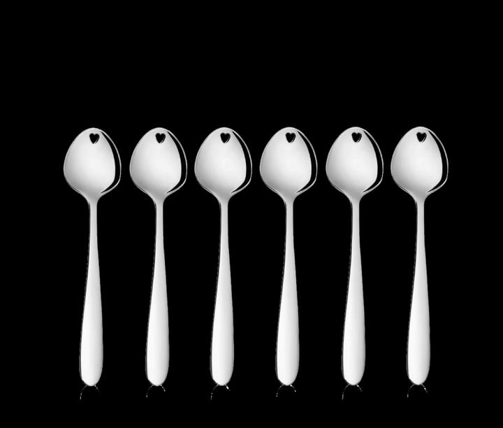 Actual product image Sola Glaze Spoon Set with Heart (6 Piece, Scoops)