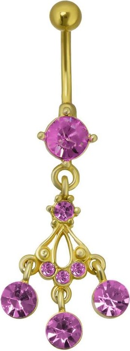 Produktbild Bijouteria Bauchpiercing (PVD Beschichtung (goldfarbig), Messing, Chirurgenstahl 316L, Kristall)