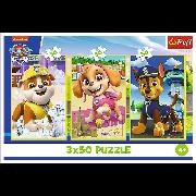 Productafbeelding Trefl Puzzle 3 x 50 – Paw Patrol (150 onderdelen)