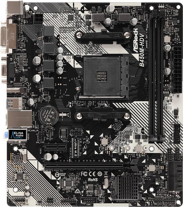 Actual product image AsRock B450M-HDV R4.0 B450 (AM4, AMD B450, mATX)