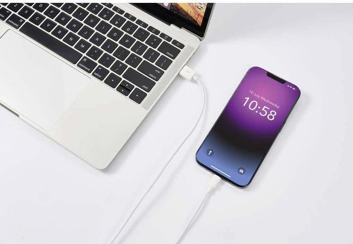 Produktbild Renkforce USB-Kabel USB 2.0 USB-A Stecker, Apple Lightning Stecker 2.00 m Weiss ( (2 m, USB 2.0, 4.50 W)