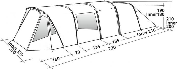 Produktbild Easy Camp Palmdale 600 Lux (Tunnelzelt, 21.20 kg, 6 Personen)