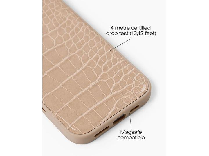 Image du produit iDeal Of Sweden Magsafe Designer Hard-Cover Vegan Leather Warm Beige Croco (Apple iPhone 16 Pro)