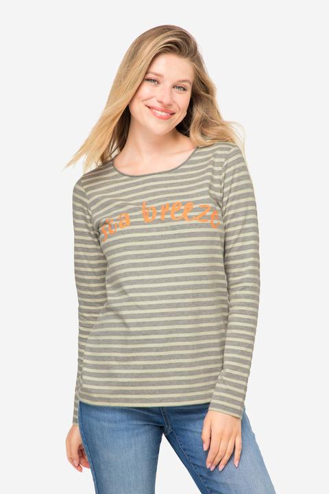 Produktbild Laurasøn Ringelshirt, Regular Fit, Statement Print, Rundhals, Langarm, OEKO-TEX (L)