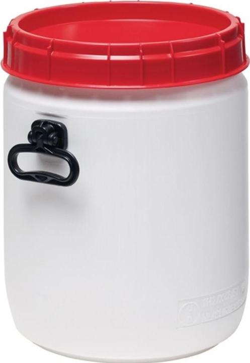Actual product image HP Autozubehör Wide neck container 34 l white with red lid with 2 handles fill port diameter 295 mm