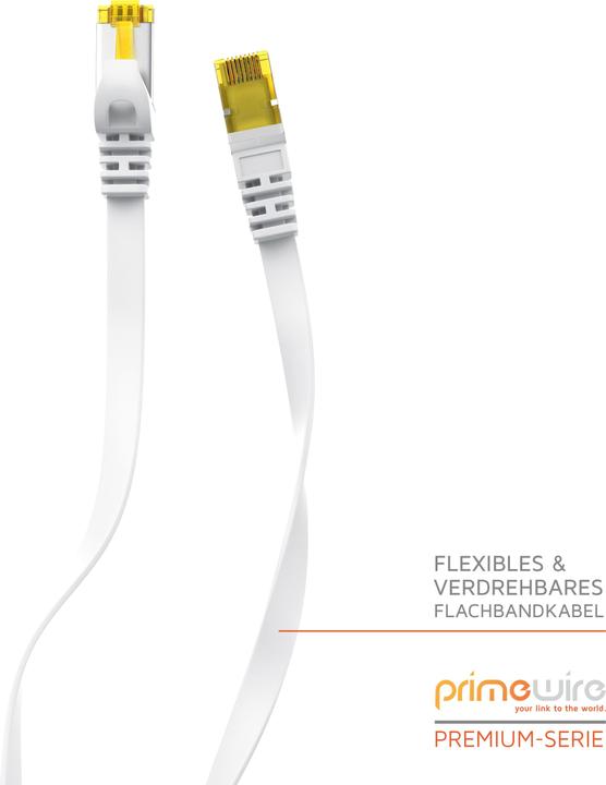 Actual product image Primewire CAT.7 network cable flat - Ethernet Gigabit Lan cable RJ45 - patch cable - comp. CAT.5 CAT.6 CAT.8 (U/FTP, CAT7, 20 m)