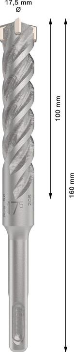 Image du produit Bosch Professional Zubehör PRO SDS plus-5X Foret marteau, 17,5 x 100 x 160 mm (17.5 millimètres)