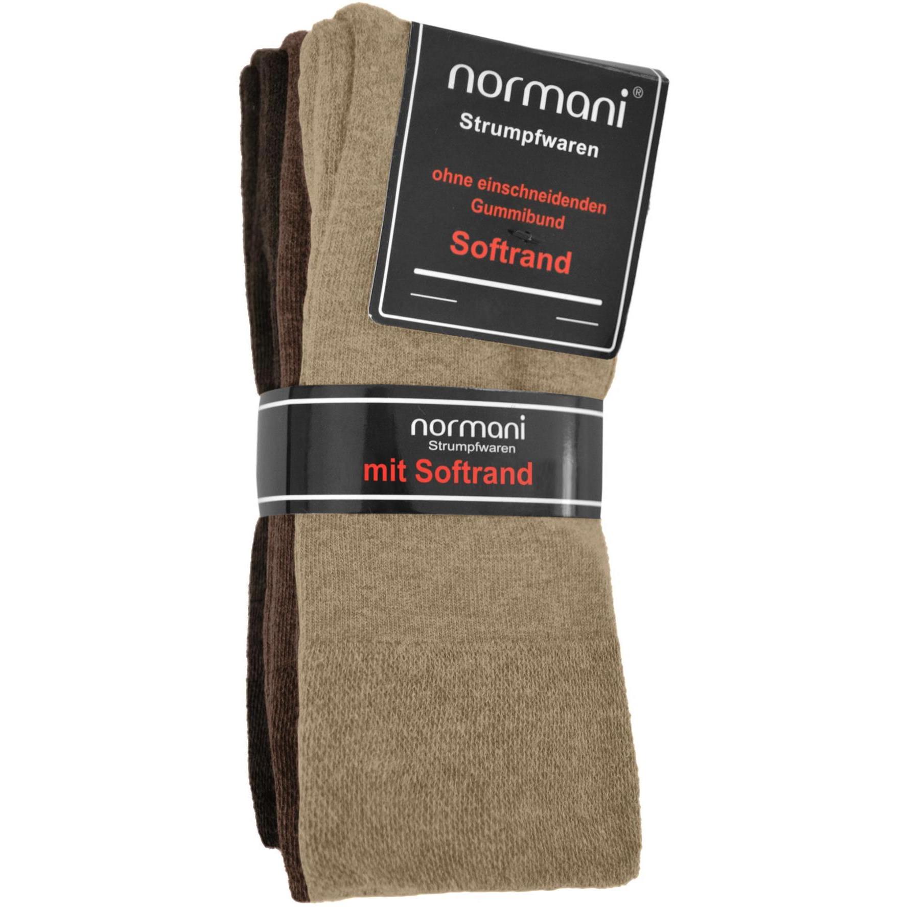 Thumbnail - Normani, Herren, Socken, 6 Paar Komfortsocken mit Softrand, Braun, (6er Pack, 35 - 38)