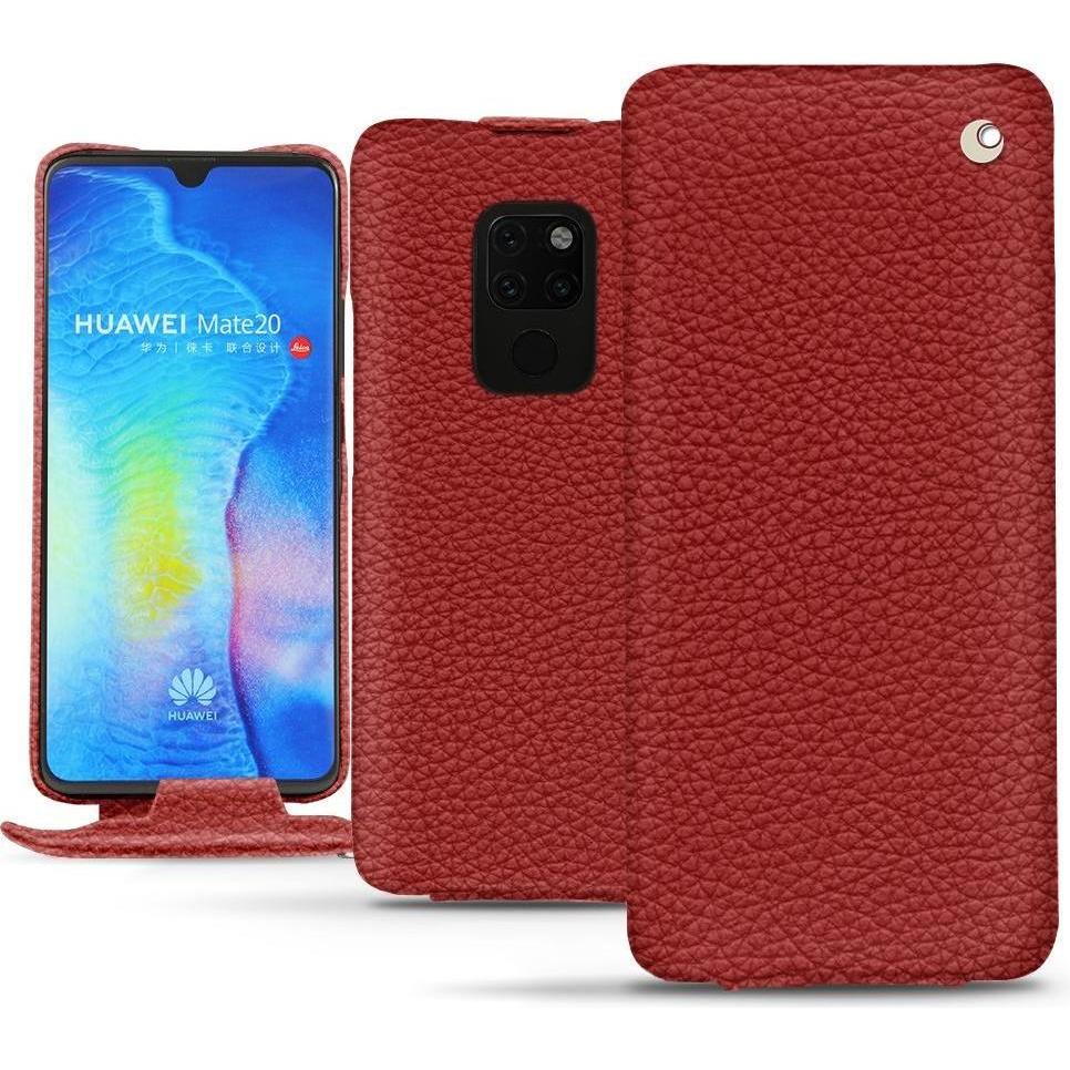 Noreve Lederschutzhülle vertikal (Huawei Mate 20), Smartphone Hülle, Rot