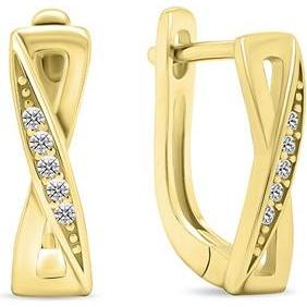 Brilio, Ohrringe, Silver - Beautiful gold-plated earrings with zircons EA462Y